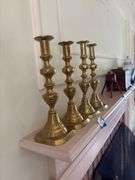 Two pair brass candlesticks