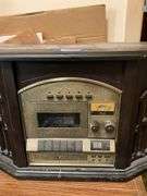 Cabinet CD/record/cassette/radio w/ floral decor