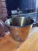 Brass bucket w/ wrought iron handle