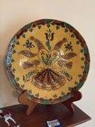 Breininger sgraffito redware plate