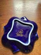 Cobalt and gold luster dish, ashtrays, and mini teaset w/ Limoges/France marks