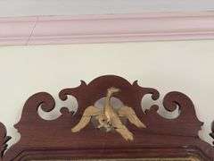 Chippendale wall mirror w/ gilt eagle on crest 20x36.5