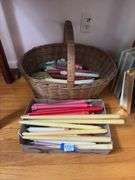 Handwoven basket and candle lot