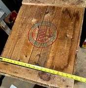 Vintage Rodda Candy wooden advertising shipping crate from Hagerstown, MD, approx 37x26x20
