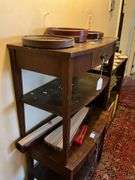 Pair of 2-tier Hepplewhite end stands w/ drawers - no contents 26x14x23