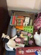 Mini Radio Flyer wagon in box, Annalee mouse, cloth animals, misc toys
