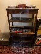 Pair of 2-tier Hepplewhite end stands w/ drawers - no contents 26x14x23