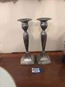 Pair hammered texture candlesticks