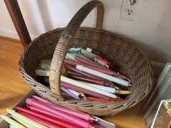 Handwoven basket and candle lot