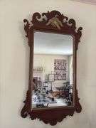 Chippendale wall mirror w/ gilt eagle on crest 20x36.5