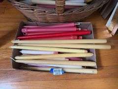 Handwoven basket and candle lot