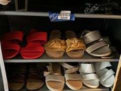 Shoe storage rack w/ ladies shoes/sandals