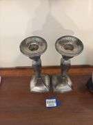 Pair hammered texture candlesticks