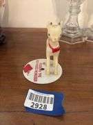 Vintage hard plastic Rudolph the Red Nosed Reindeer figure on base