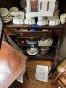 Brandt mahogany corner cupboard, molded cornice over two glazed doors, drawer and cabinet base - no contents - MUST COME DURING LAST 2 HOURS OF PICKUP FOR THIS ITEM