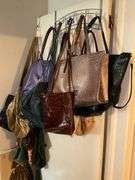 Ladies purses lot and over-the-door hook