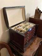 Jewelry chest w/ jewelry and watches contents
