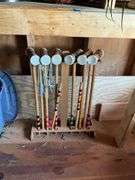 Wooden croquet set on rack - Hurley Real Estate & Auctions