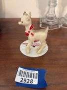 Vintage hard plastic Rudolph the Red Nosed Reindeer figure on base
