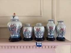 5-pc Japanese porcelain garniture set