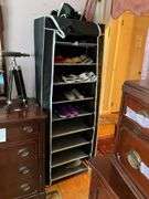 Shoe storage rack w/ ladies shoes/sandals