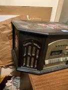 Cabinet CD/record/cassette/radio w/ floral decor
