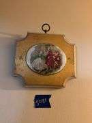 Five wall hangings: framed prints and plaques