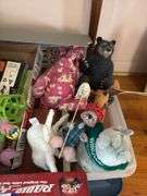 Mini Radio Flyer wagon in box, Annalee mouse, cloth animals, misc toys