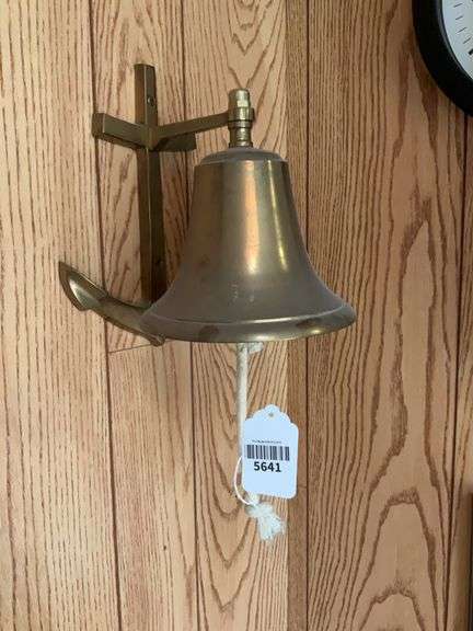 Brass wall bell w/ anchor bracket - bring tools for removal