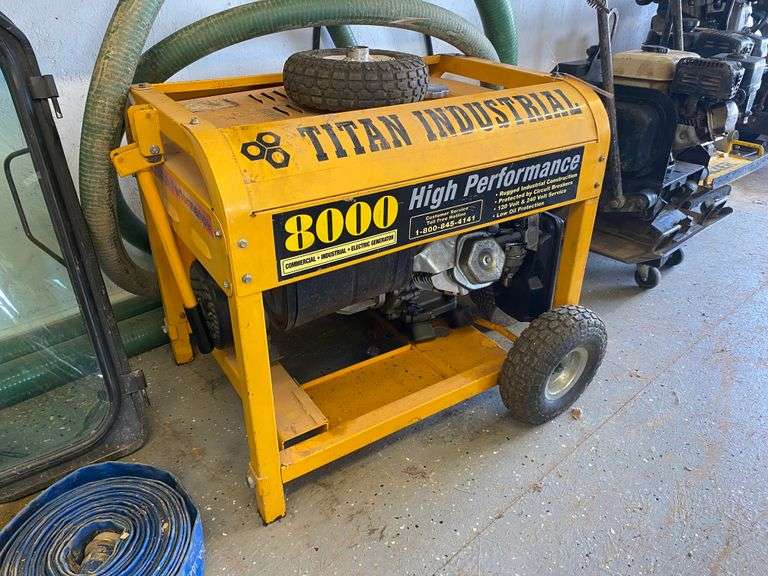 Titan Industrial 8000 generator with extra tire