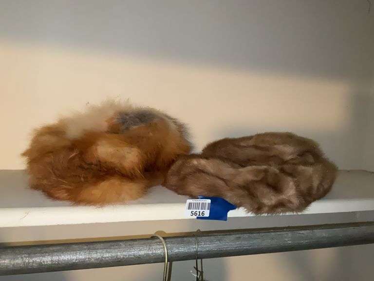 Two vintage fur hats