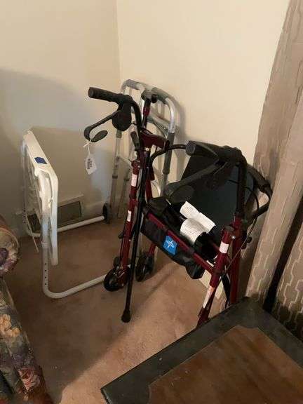 Handicap aids including: rollery walker, folding walker, canes