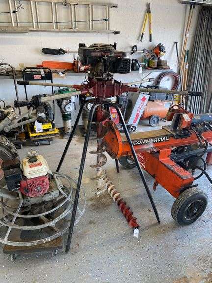 General 330 Hole digger 2 man post hole drill with 8 in. bit, with stand