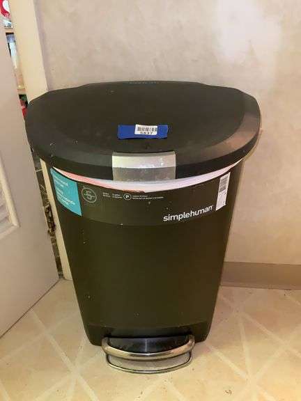 SimpleHuman foot pedal trash can - Hurley Real Estate & Auctions