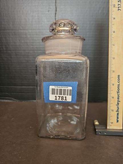 Old Store Canister Jar frosted lid rim