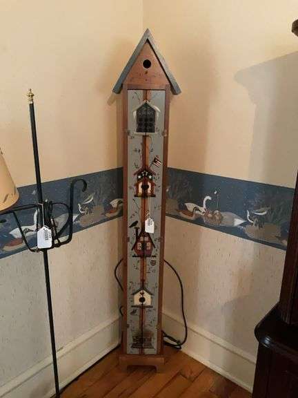 Country decor birdhouse tower cabinet 63in high