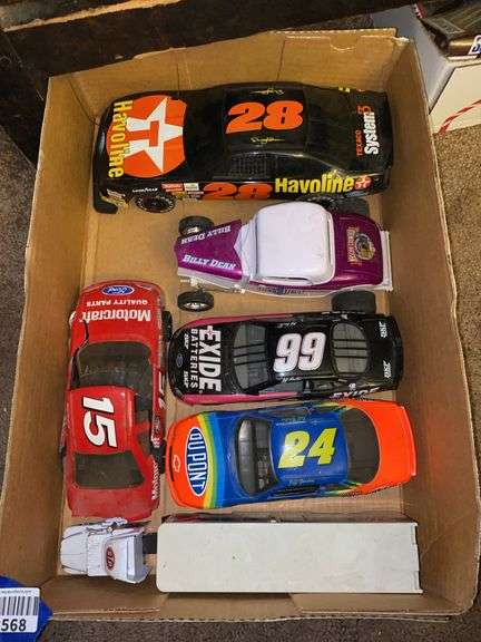 Model race cars and Richard Petty transport truck