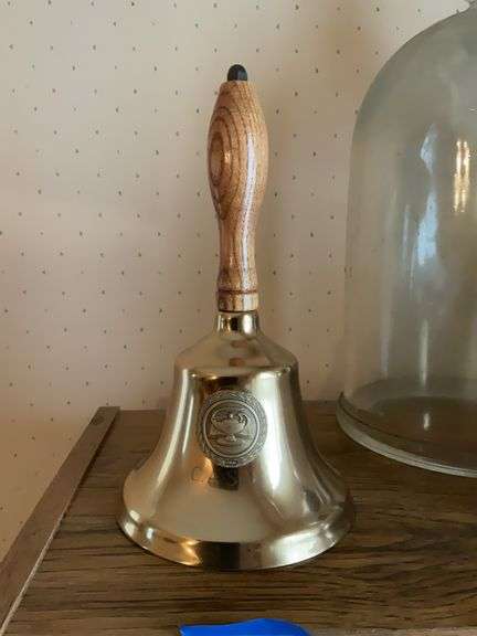 Lamp of Knowledge brass presentation hand bell