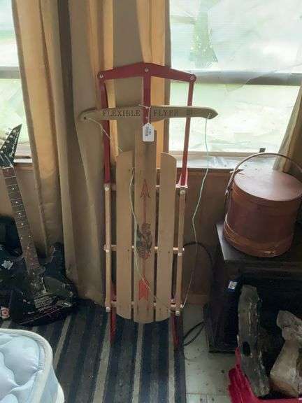 Flexible Flyer III vintage wooden snow sled