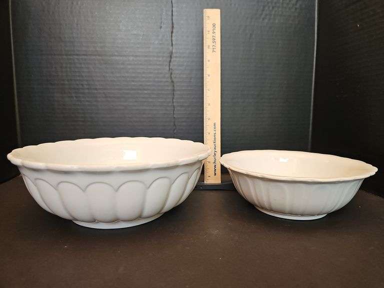 White Ironstone China - two serving bowls
