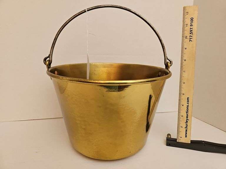 Brass pail stamped 1865