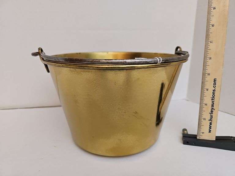 Brass pail stamped 1865