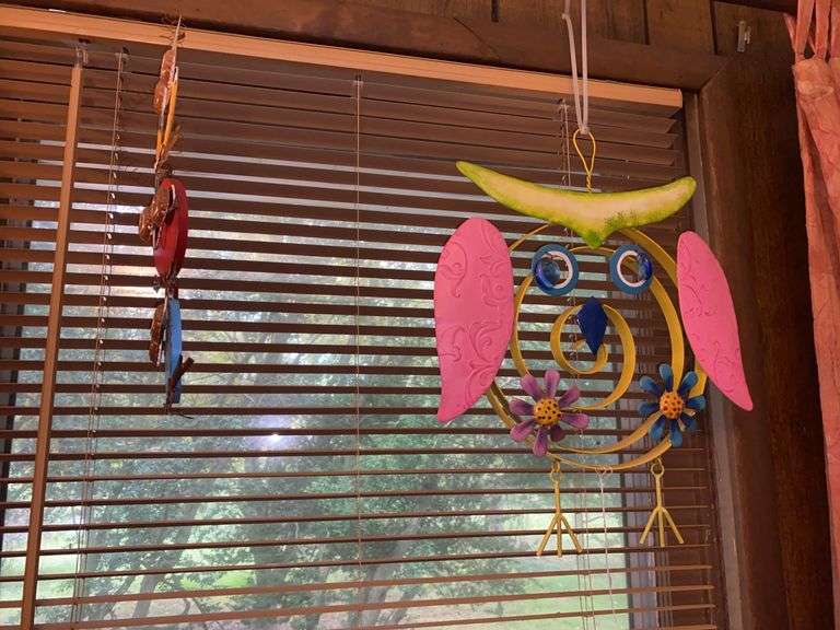Two owl hanging decorations
