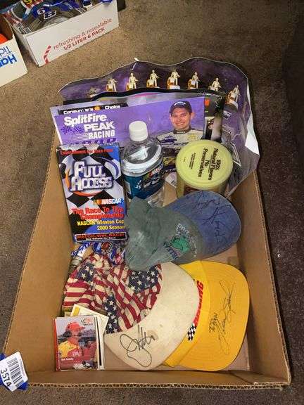 Nascar racing collectibles and signed caps