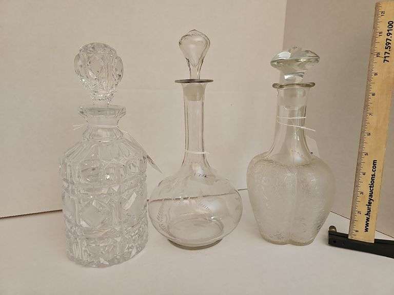 Two Wine Decanters & Liquor Decanter