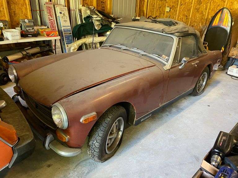 1974 MG Midget convertible sports car