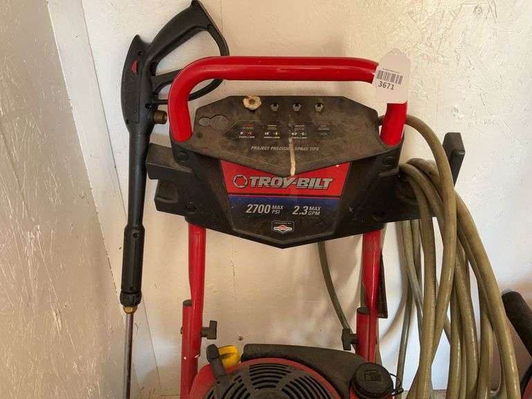 Troy-Bilt pressure washer - Hurley Real Estate &amp; Auctions