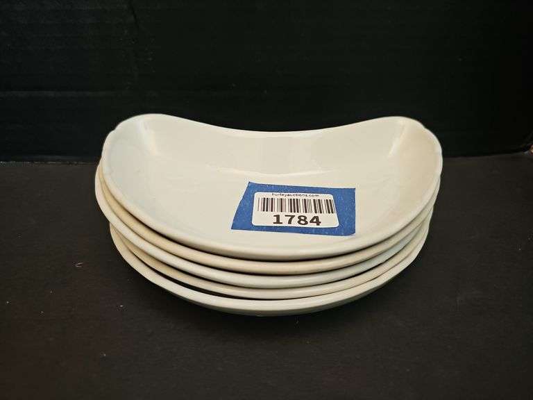 Five White Ironstone China bone dishes