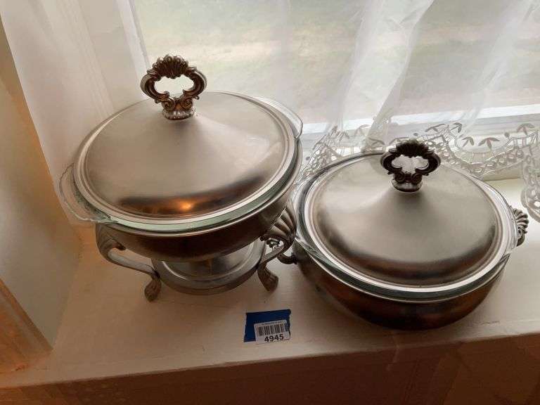 Pewterlite chafing dish and covered serving dish