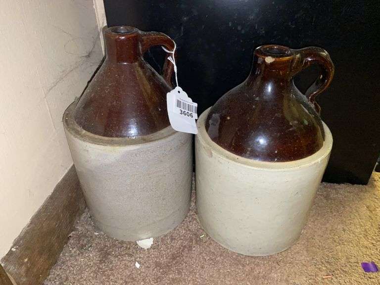 Two 2-tone stoneware jugs - by the pc take two
